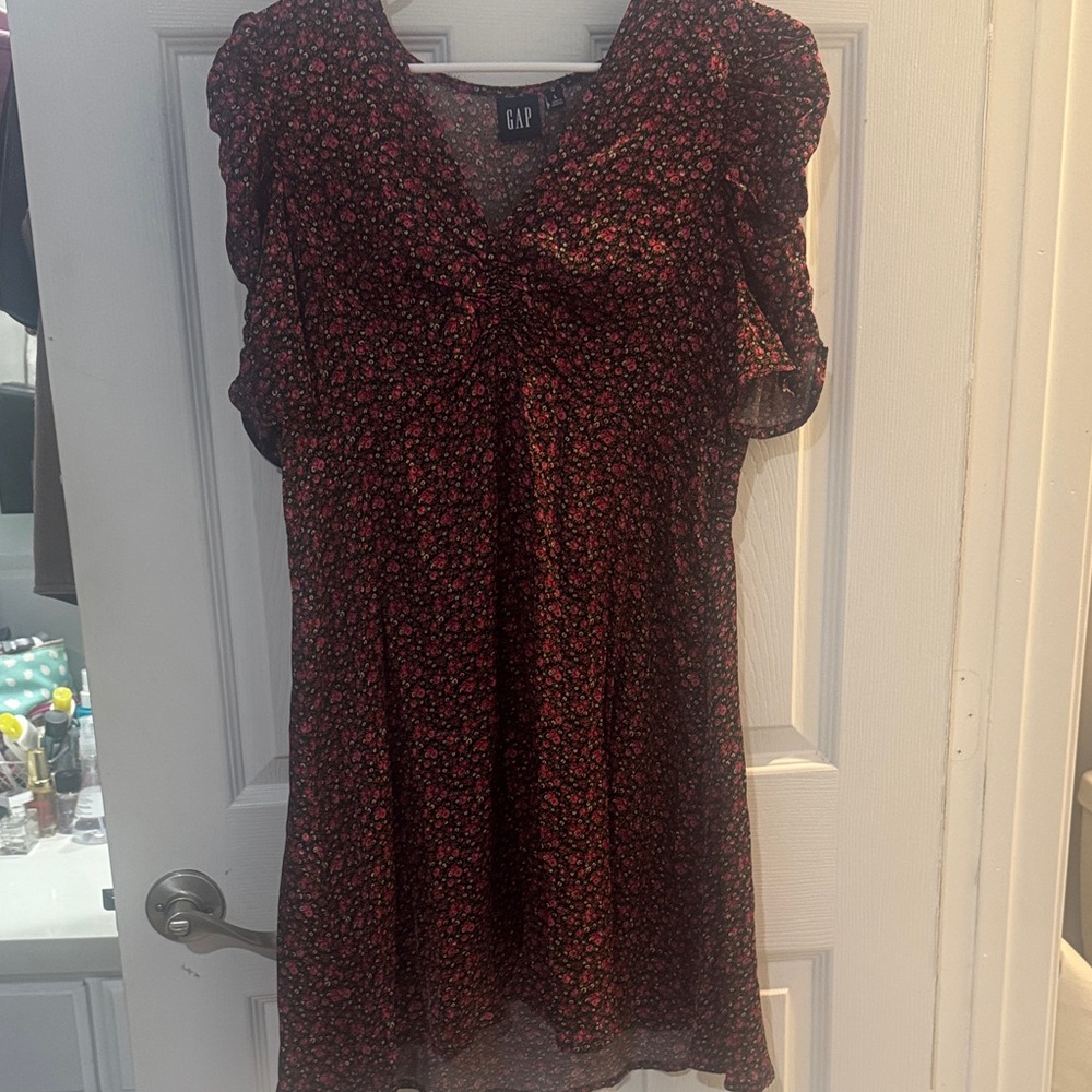 GAP Red and Black Floral Dress